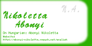 nikoletta abonyi business card